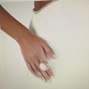 ROBERTO CAVALLI | Cocktail Statement Ring With Stone Size 14 IT/7 US NWT